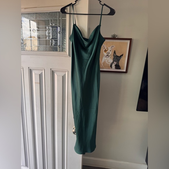 Express Dresses & Skirts - NWT Express Forest Satin Slip Green Midi Dress